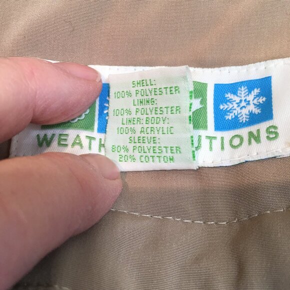 Weather Solution trench coat sz 22w beige double breasted with zip lining - Picture 6 of 6